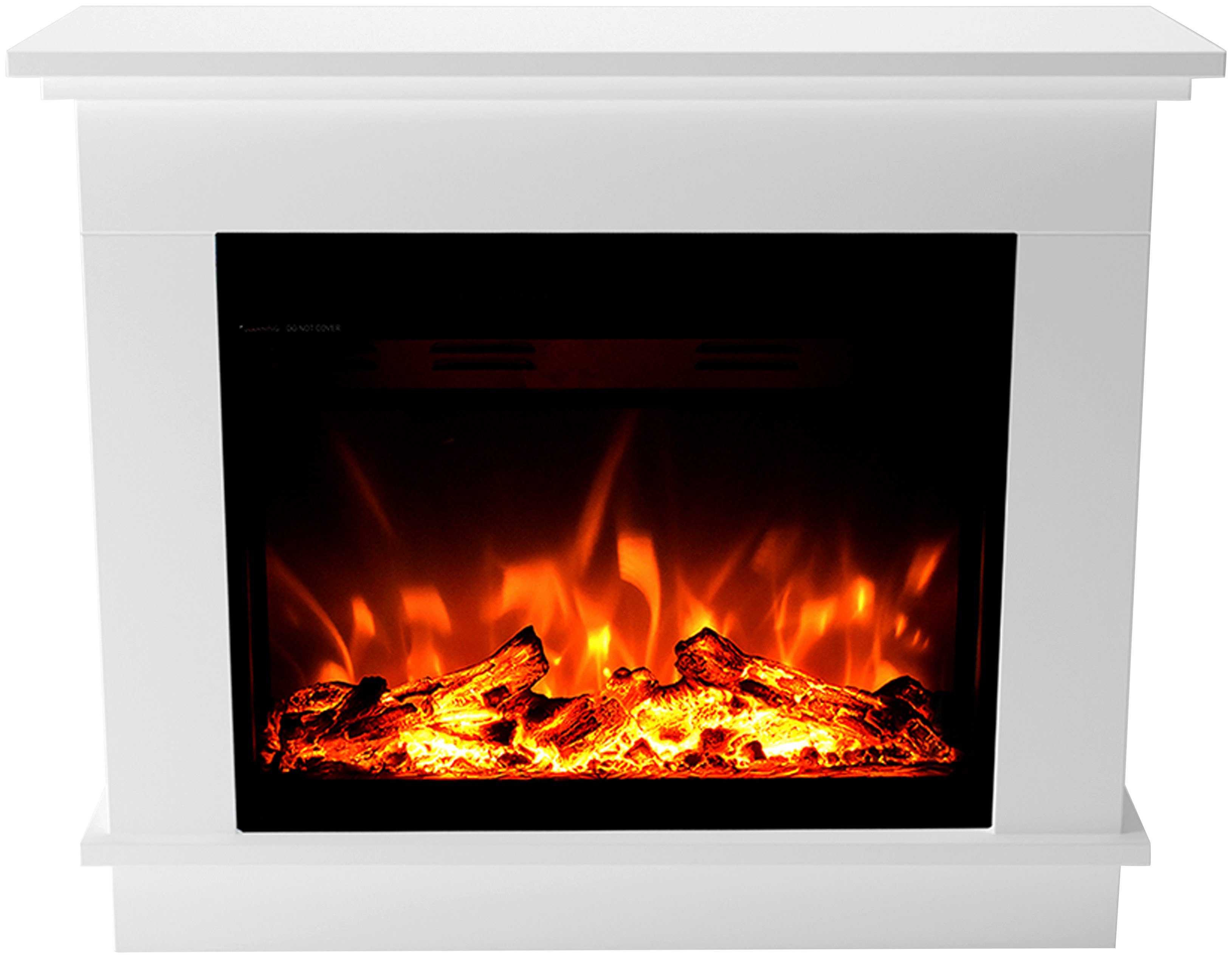 GLOW FIRE Elektrokamin Atlas LED L, LED Kamin mit Heizung, mit 3-fach Farbwechsler und Knisterfunktion