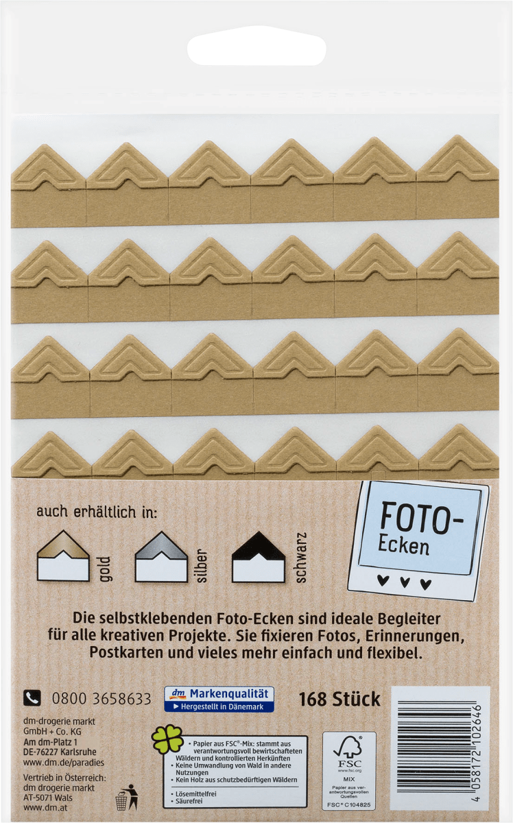 Fotoecken Kraftpapier, 168 St