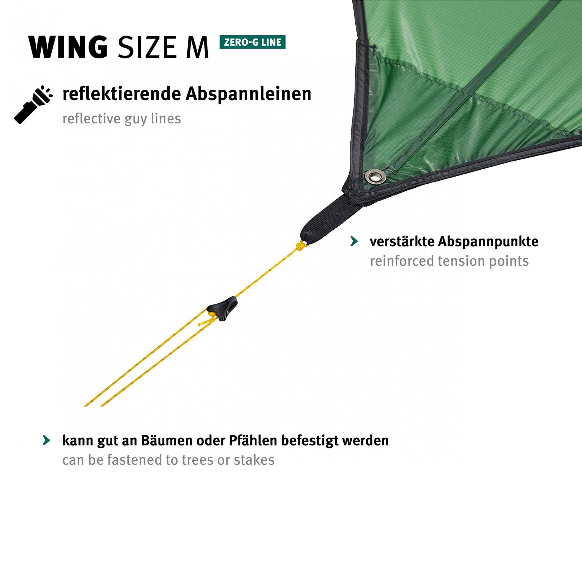 Wechsel Tents Tarp-Zelt Wing M - Camping Zeltdach, Personen: 4, Wetterschutz für Zelt, Hängematte, Garten, Grün