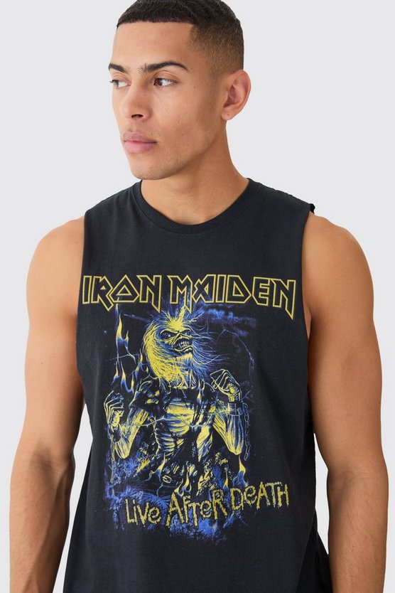 Oversize Tanktop mit Iron Maiden Print