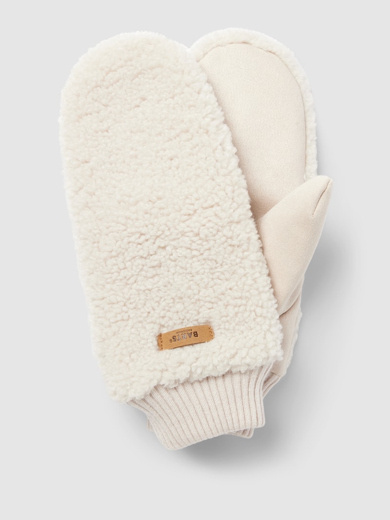Handschuhe mit Teddyfell Modell 'Teddy Mitts' in offwhite