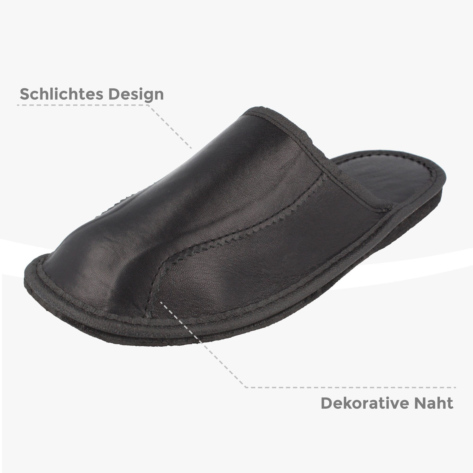 filsko Herren Winter Kalbsleder Hausschuhe Hausschuh