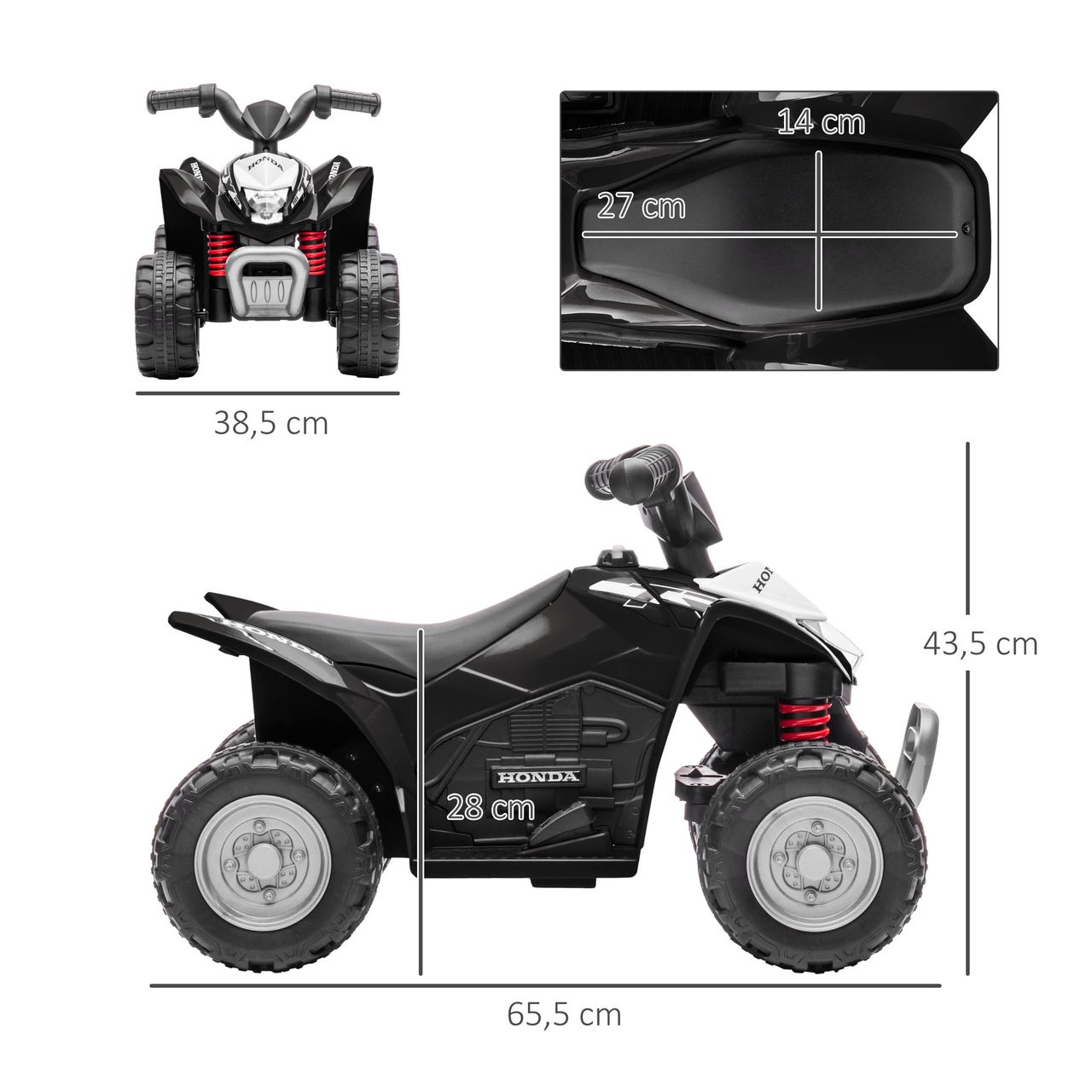 AIYAPLAY Elektro-Quad Miniquad Kinder Elektro ATV Kinderquad mit LED Schwarz