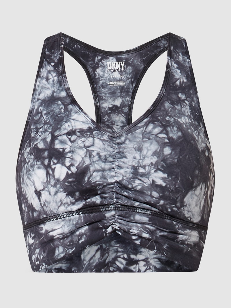Crop Top in Batik-Optik in schwarz