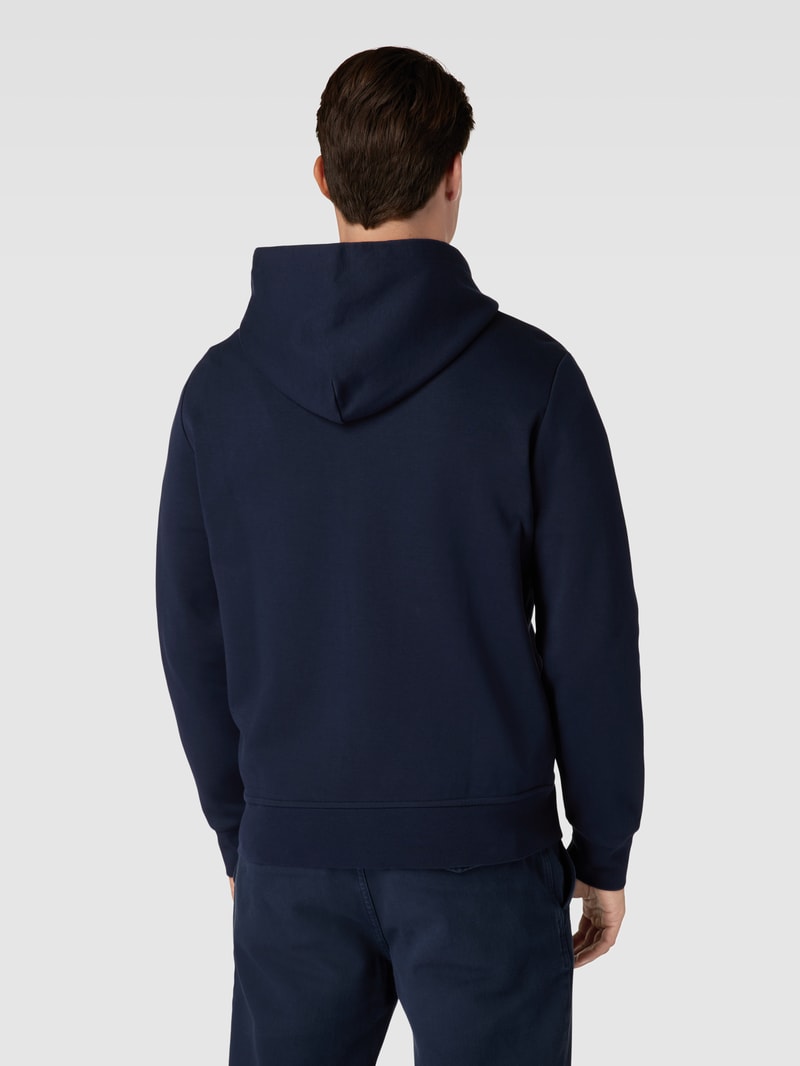 Sweatjacke mit Label-Stitching in marineblau