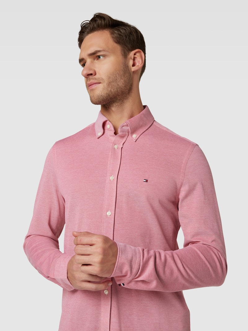 Freizeithemd mit Button-Down-Kragen in neon rot