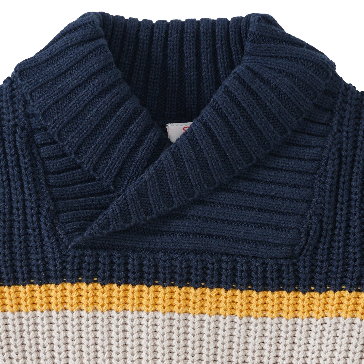 Jungen Strickpullover mit Troyerkragen
