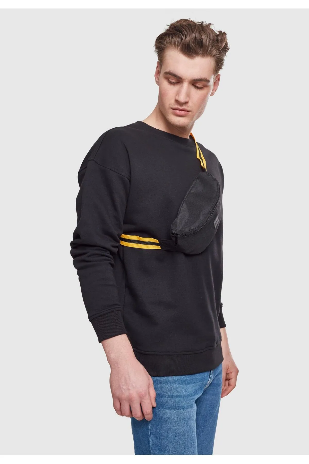 Urban Classics  Unisex-Hüfttasche, gestreifter Gürtel