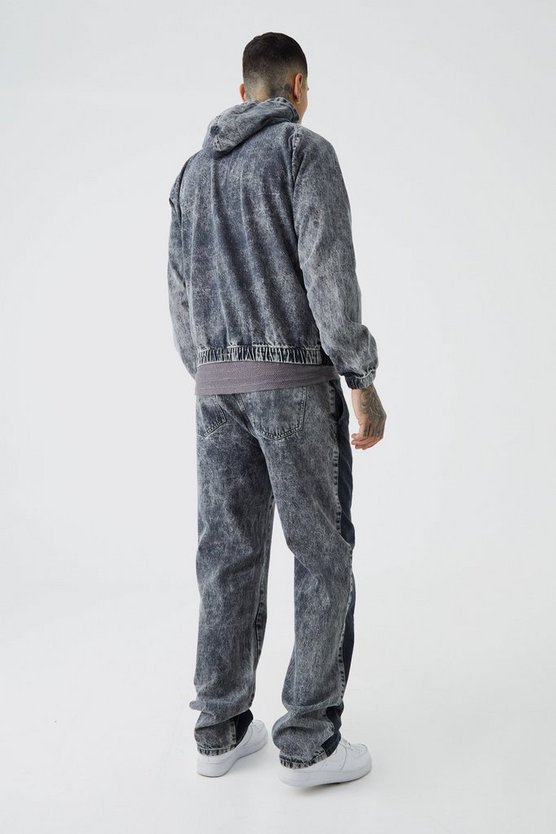 Tall lockere Denim-Jogginghose mit Acid-Waschung