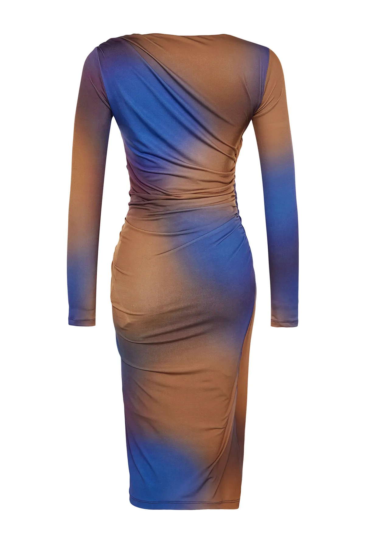 Trendyol Collection  Mehrfarbiges, tailliertes Maxi-Stretch-Strickkleid in limitierter Auflage TWOAW24EL00718