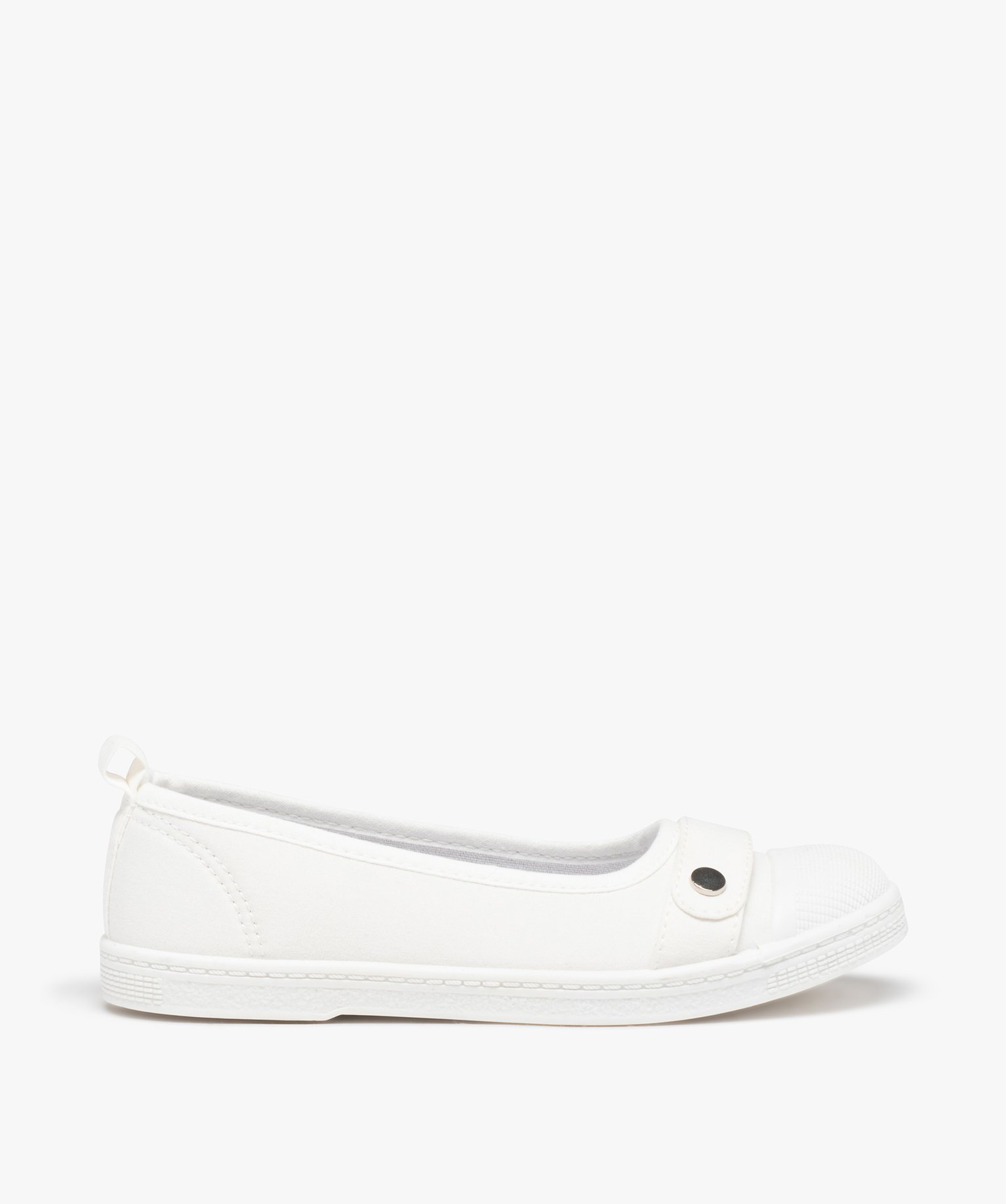 Ballerines fille en toile avec bout renforcé blanc | GEMO