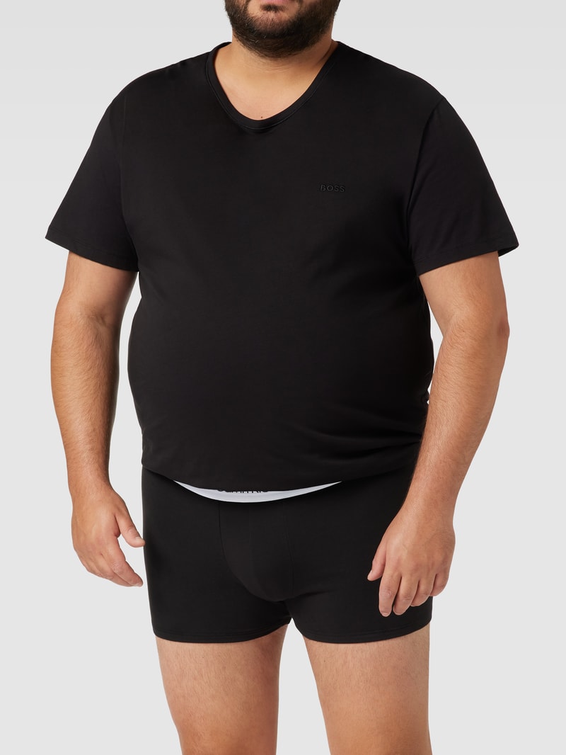 PLUS SIZE Trunks im 3er-Pack mit Label-Detail in schwarz