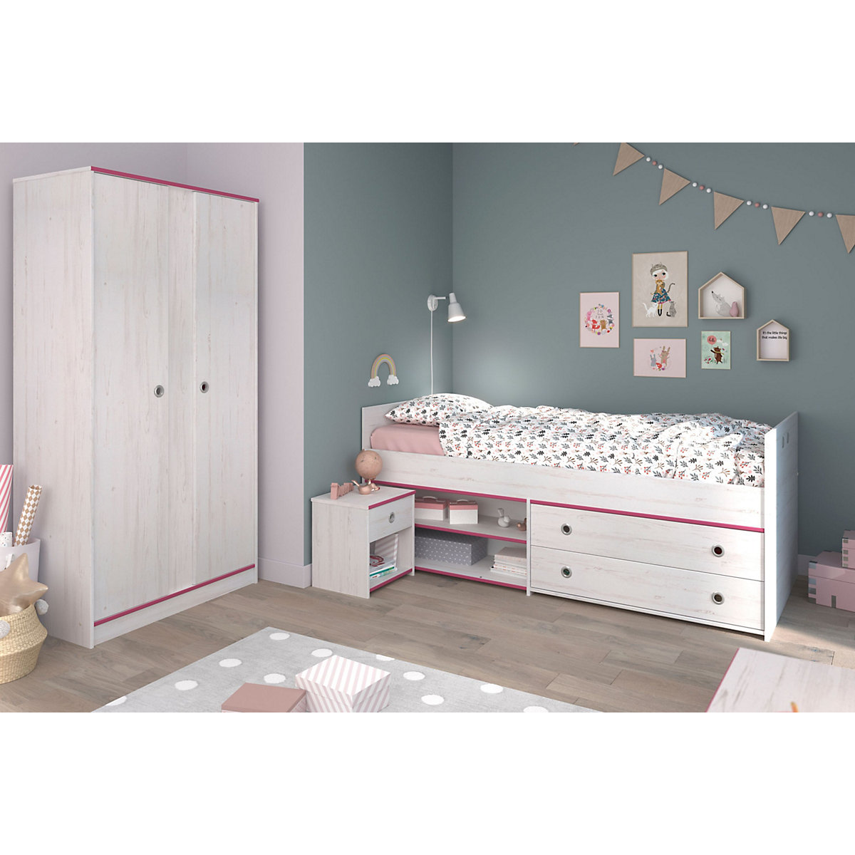Hochbett Smoozy 22 mit Schrank