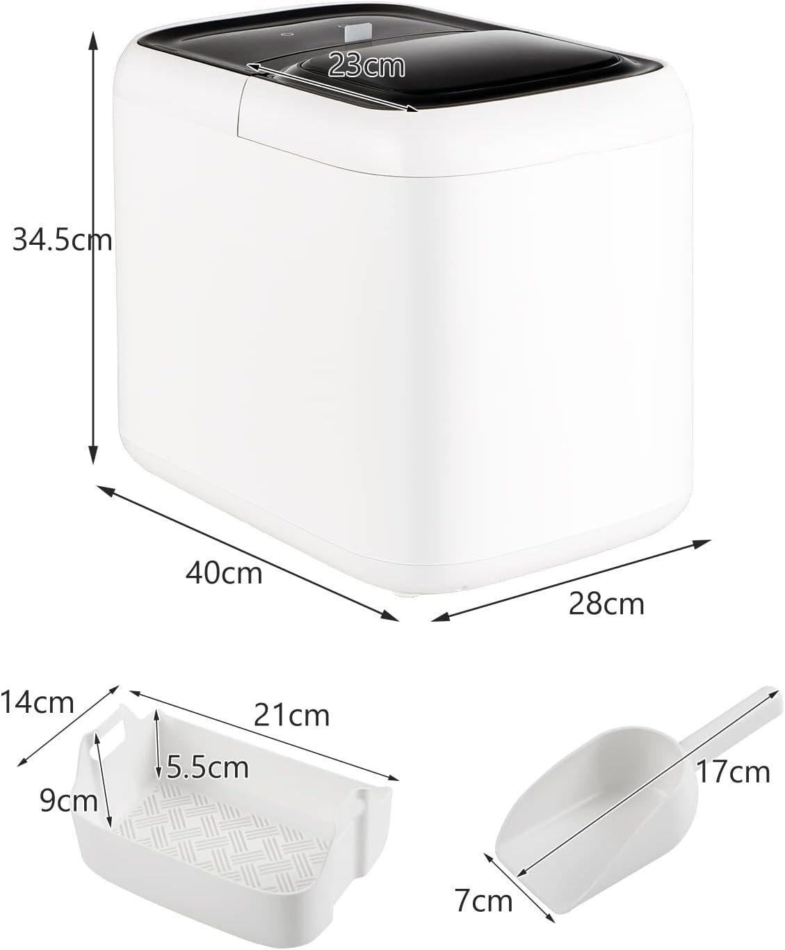 KOMFOTTEU Eiswürfelmaschine, 15 kg/24H, mit 2 Würfelgrößen, 2L Wassertank
