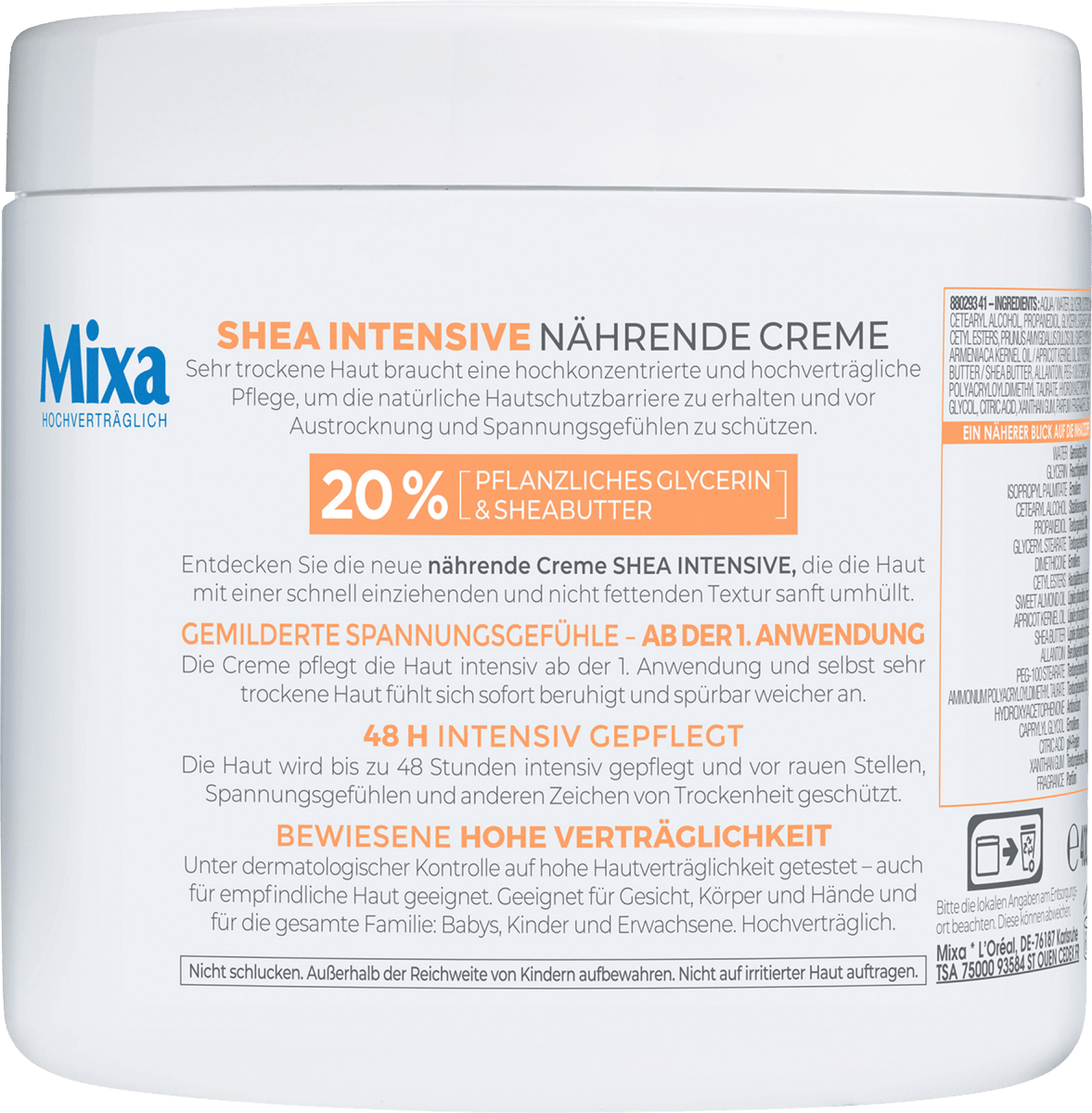 Pflegecreme Shea Intensive, 400 ml