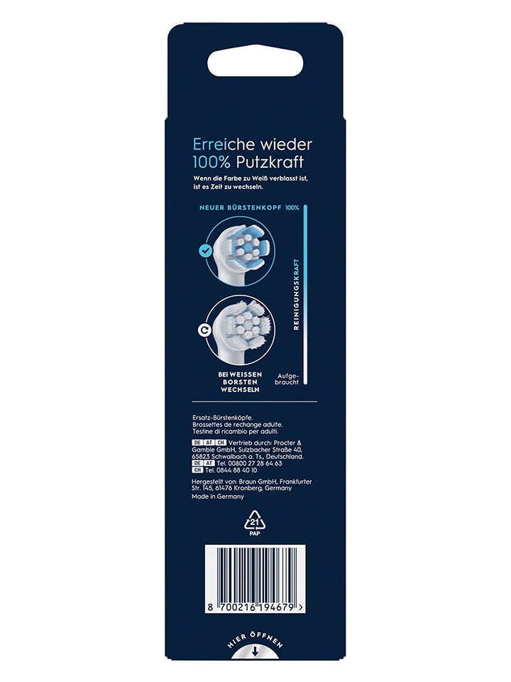 Oral-B 6er-Set: Ersatz-Bürstenköpfe 