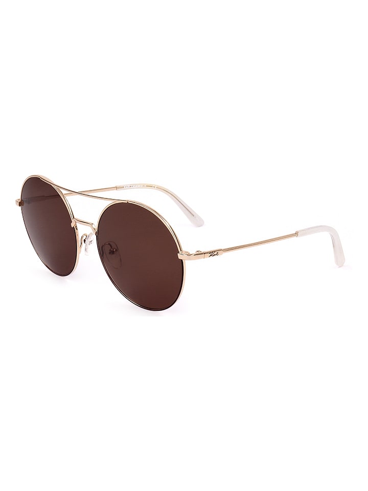 Karl Lagerfeld Damen-Sonnenbrille in Gold/ Braun günstig kaufen 57
