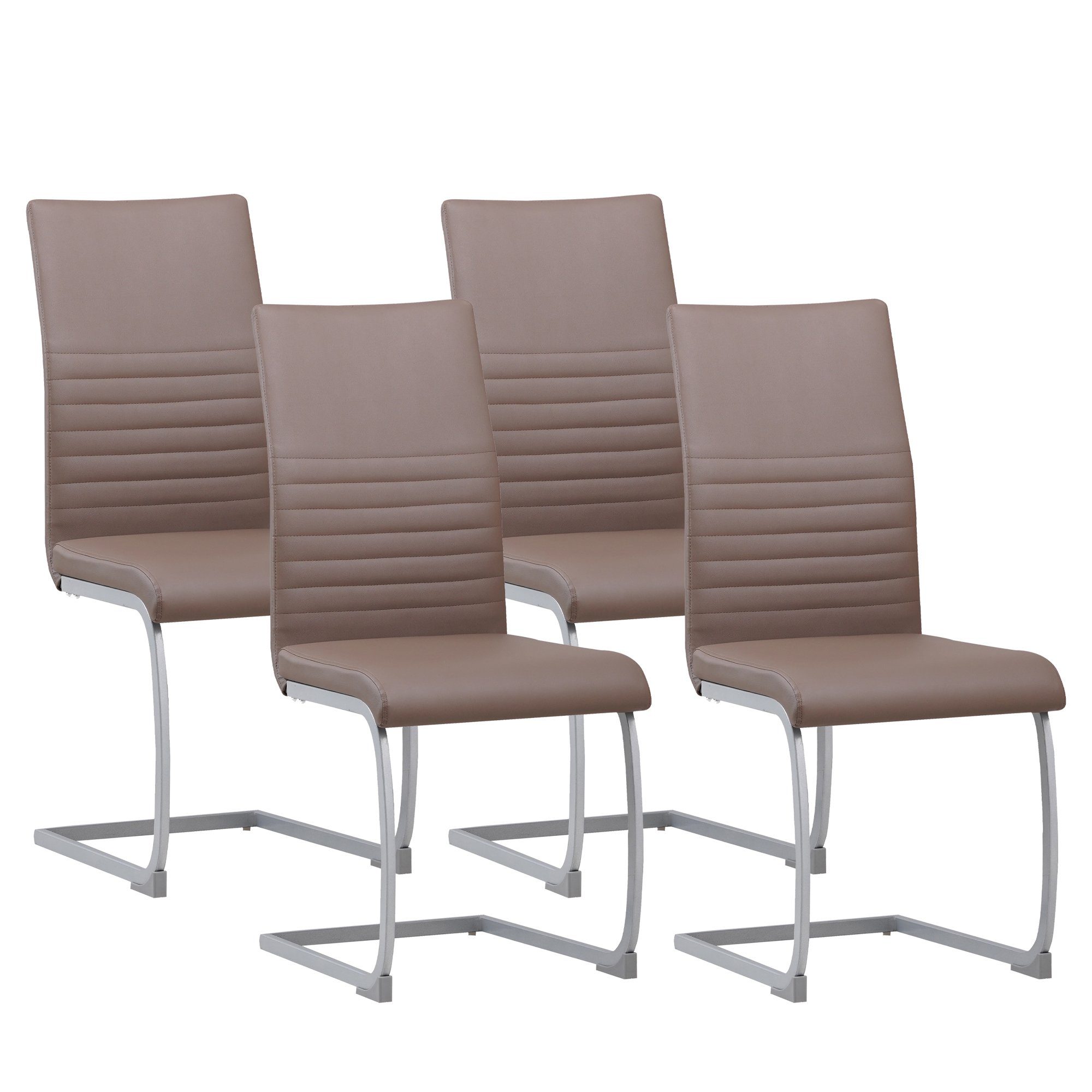 Albatros International Freischwinger Albatros Esszimmerestuhl Küchenstuhl MURANO, Kunstleder Bezug (4er Set, Schwarz), Esszimmerstuhl Schwingstuhl mit modernem Design, dicke Polsterung