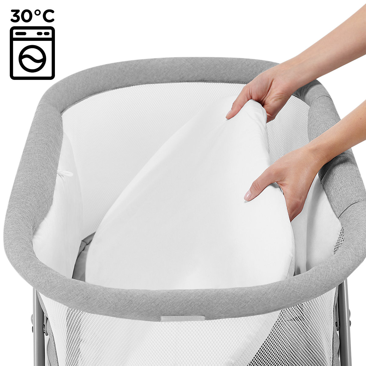 Beistellbett Lovi, beige