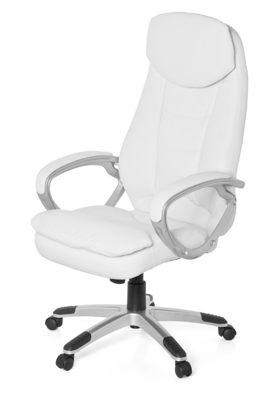 Amstyle Bürostuhl Cosenza Leder Optik creme Schreibtischstuhl Chefsessel Drehstuhl mit XXL Polsterung