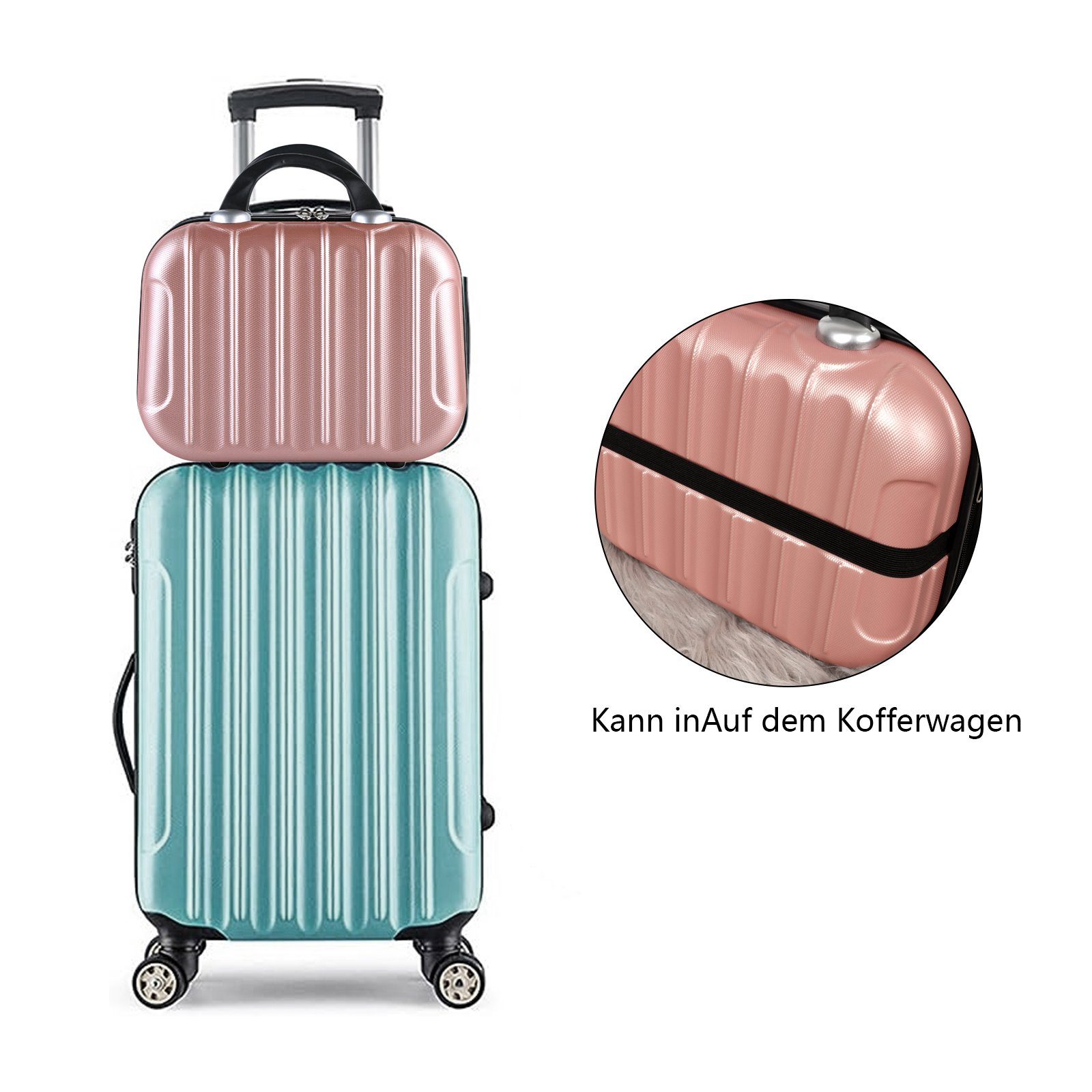 CALIYO Kosmetik-Koffer Tragbare Make-up Organizer Box Kosmetikkoffer Make-up Koffer, für Kosmetiktasche für Reise Kulturbeutel auf Trolley befestigbar