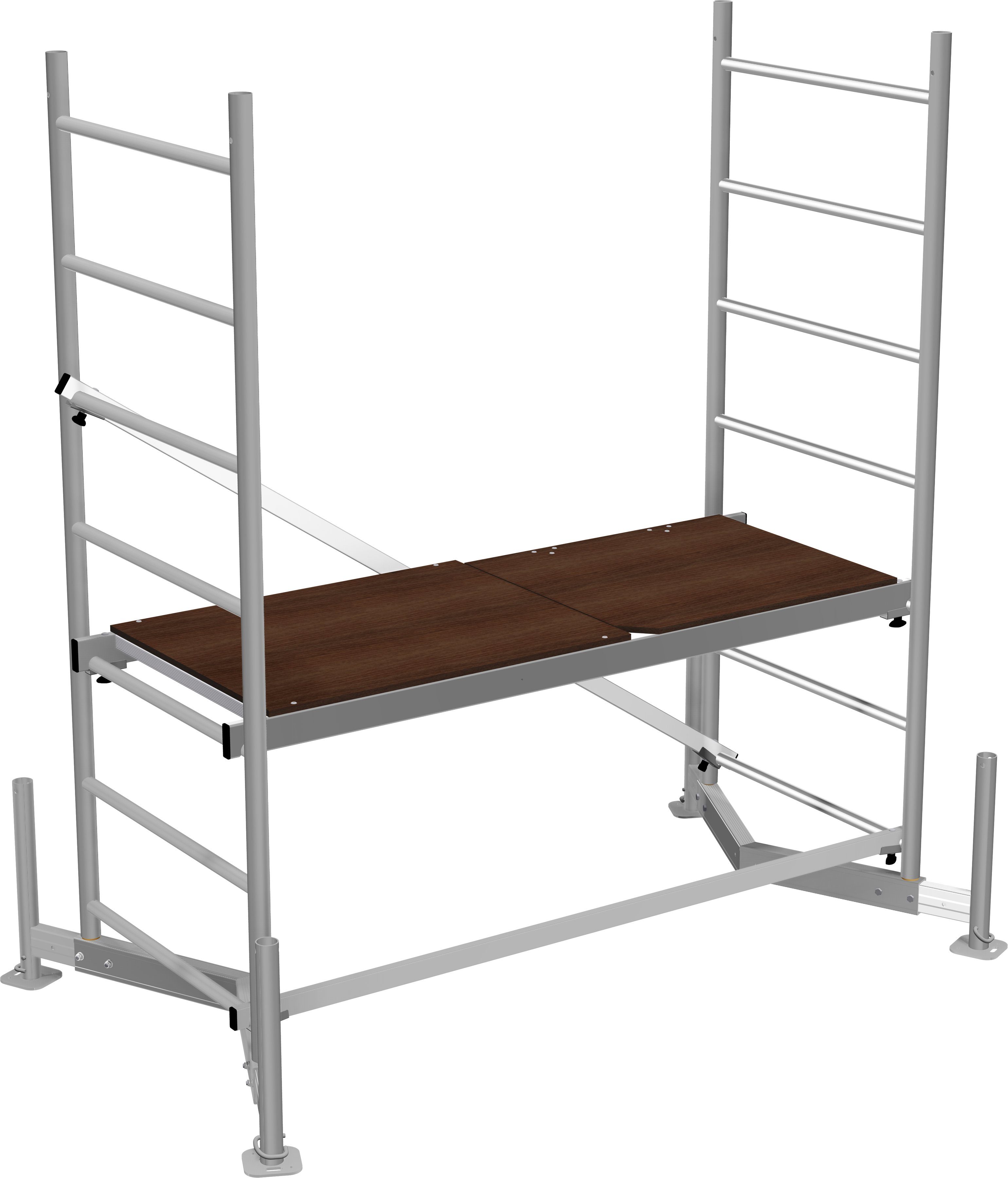 KRAUSE Arbeitsgerüst ClimTec System, Alu-Grundgerüst, aufstockbar, Arbeitshöhe: 3 Meter