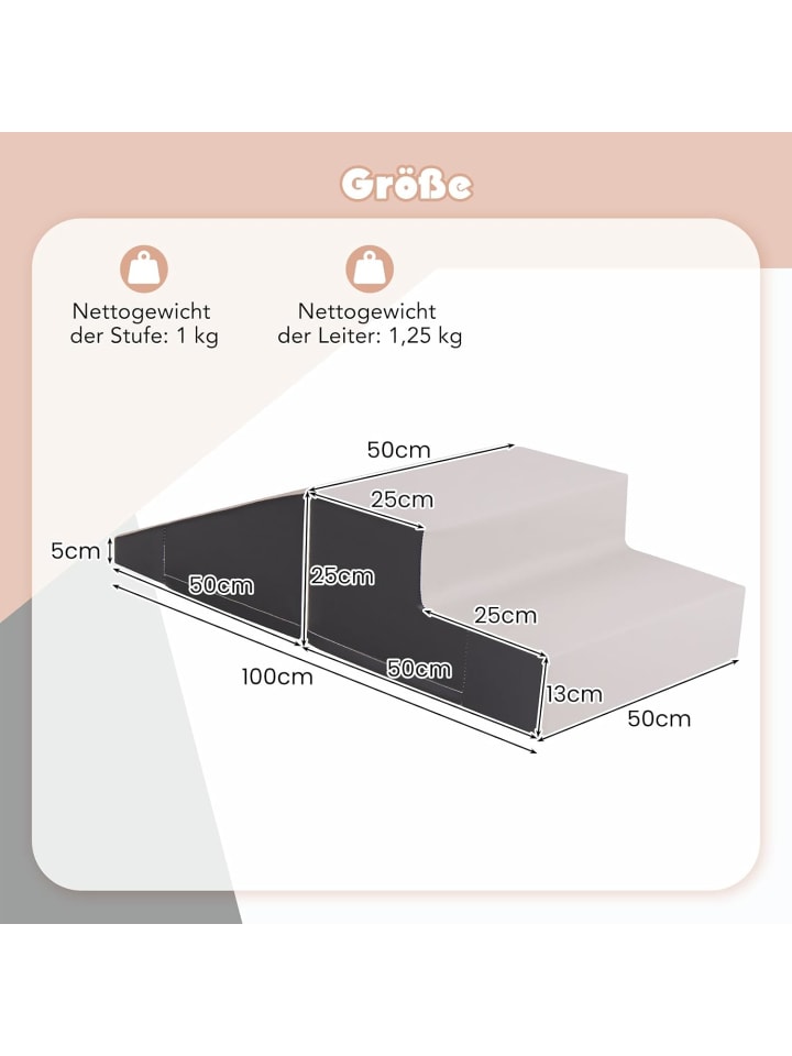 COSTWAY 2 TLG. Schaumstoffbausteine Kinder in Grau günstig kaufen onesize