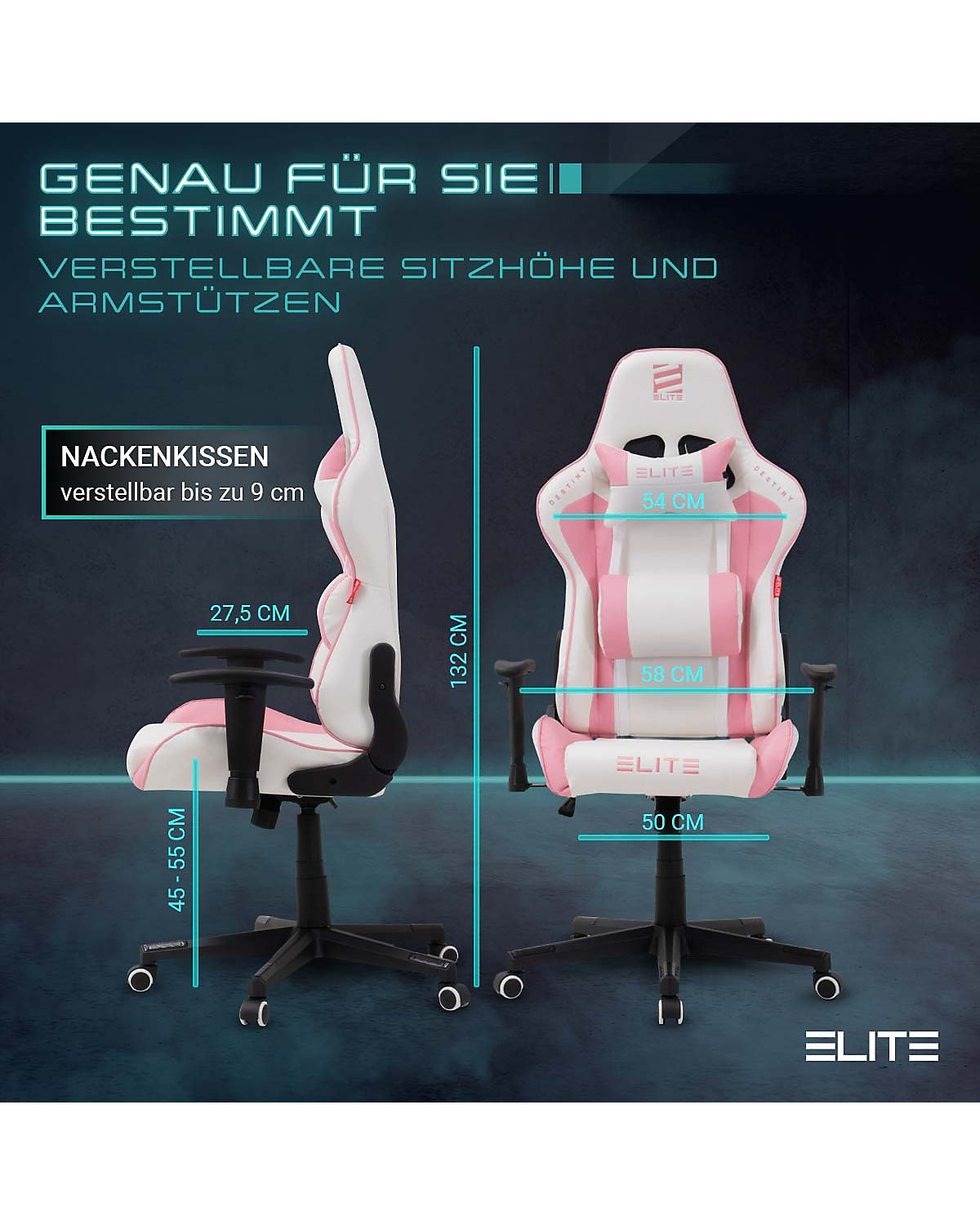 Gaming Stuhl DESTINY MG200 - Ergonomischer Racing Gaming Stuhl - Auch als RGB