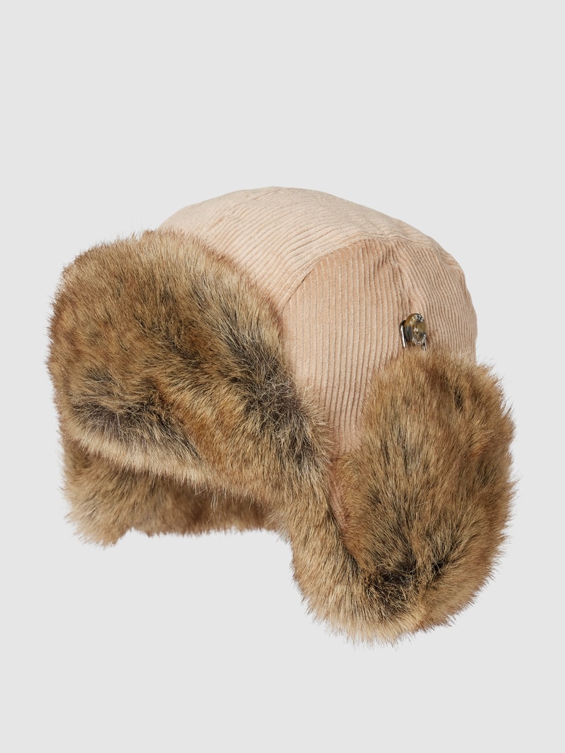 Mütze mit Ohrenklappen Modell 'RIB BOMBER' in haselnuss braun