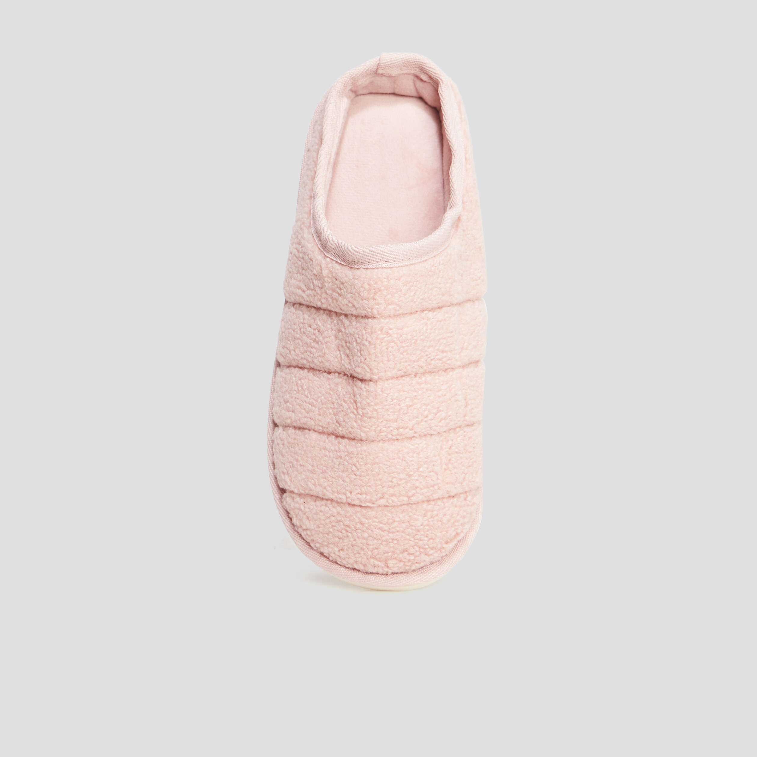 Chaussons mules imitation laine mouton rose femme | La Halle