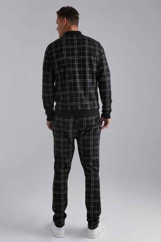 Tall smarte karierte Bomberjacke