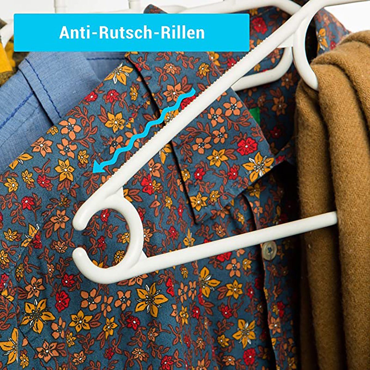Centi Kleiderbügel 100STk Kunststoff Kleiderbügel mit drehbaren Haken + Schuhlöffel, (Set, 100-tlg), - Made in EU - Umweltfreundlich da 100% Recyclingmaterial