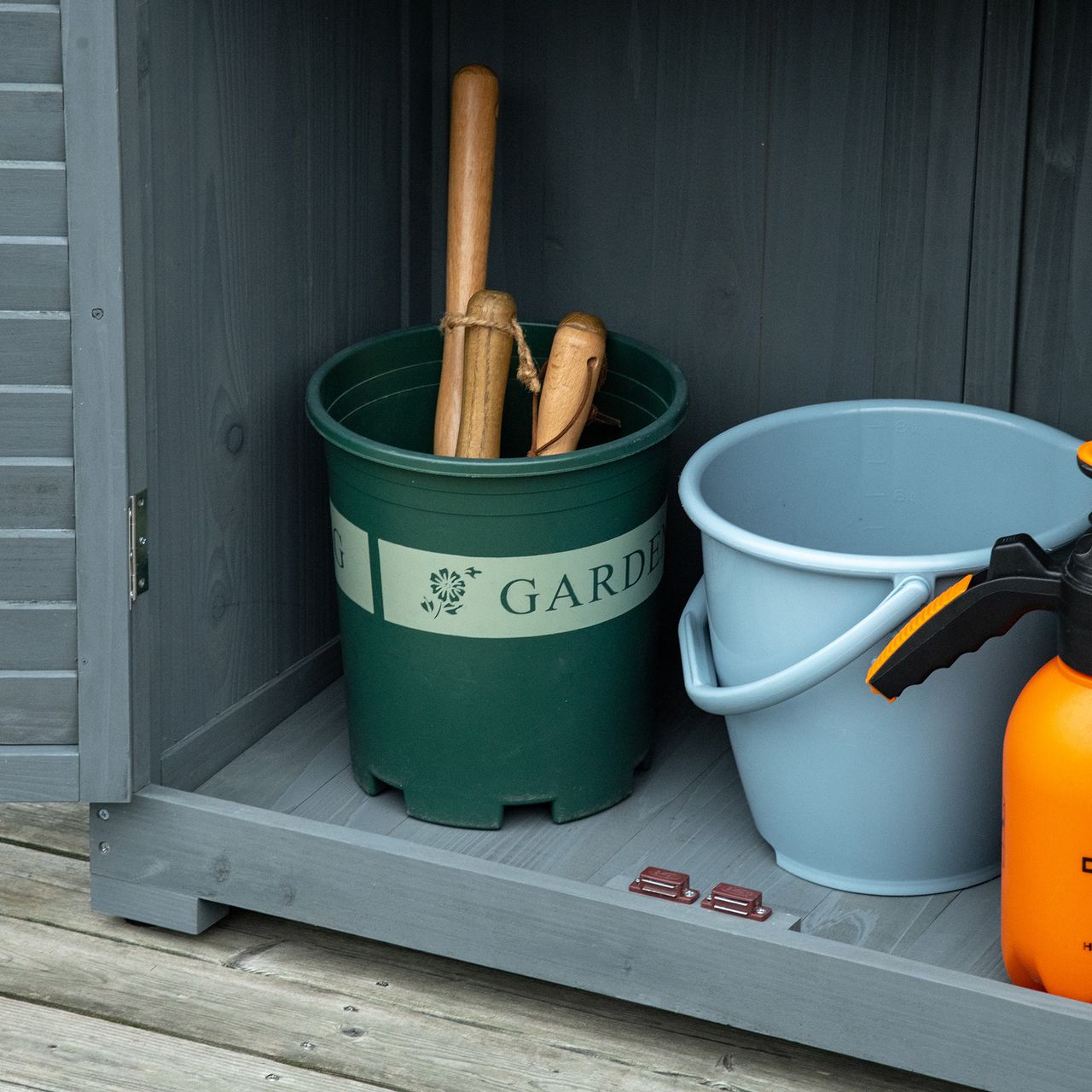 Outsunny Gartenschrank Holz Geräteschuppen Gartenhaus Geräteschrank Grau