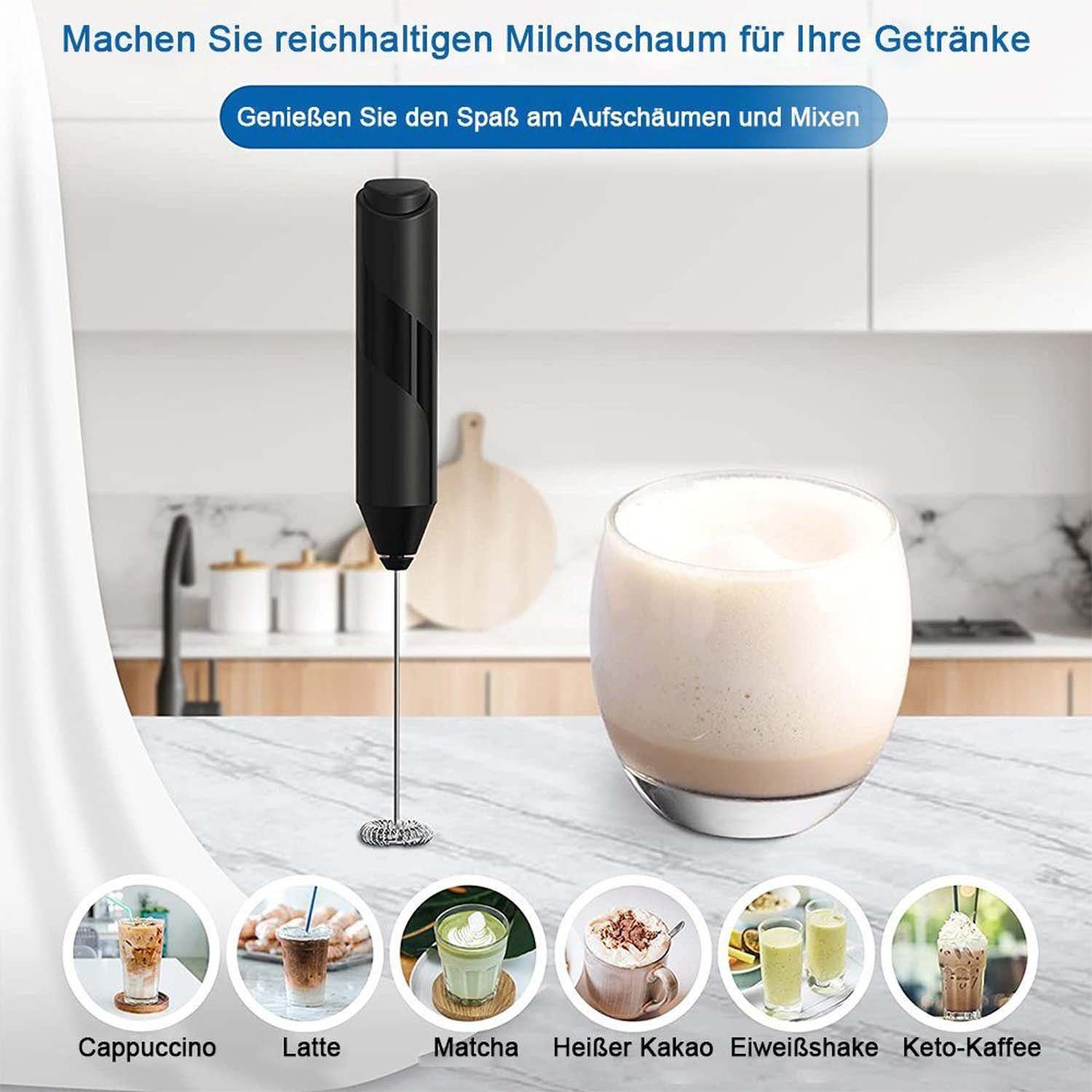 flowgoer Milchaufschäumer Kabelloser elektrischer Milchaufschäumer aus Edelstahl