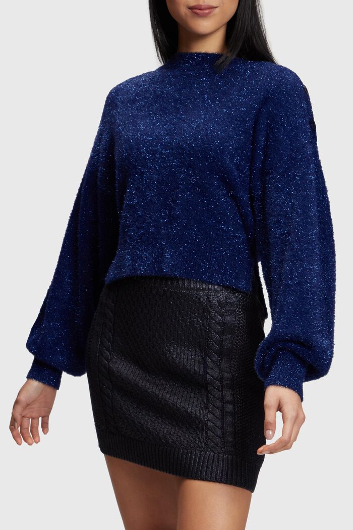 Flauschiger Metallic-Pullover