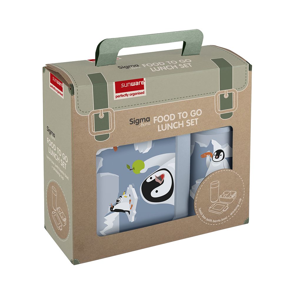 Sunware Sigma home Food to go pinguïn Lunchbox + Trinkflasche