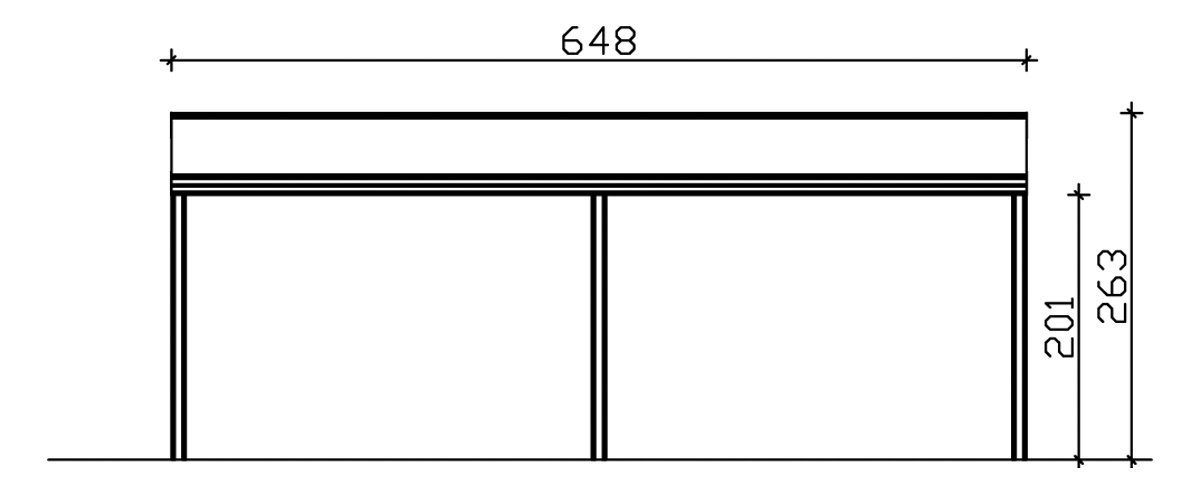 Skanholz Terrassendach Monza, BxT: 648x357