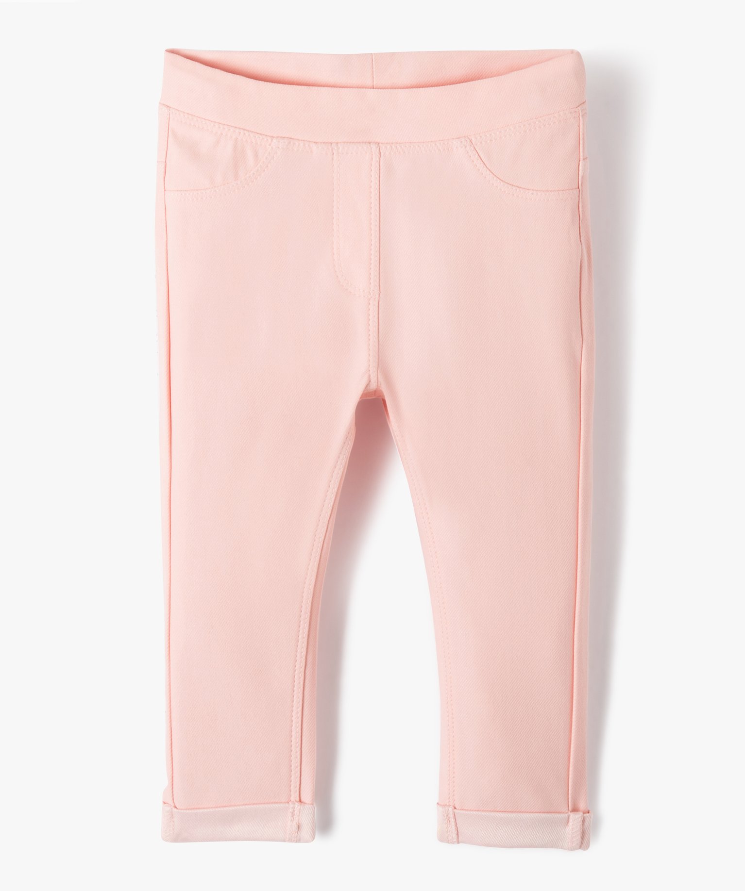 Jegging bébé fille à taille réglable rose | GEMO