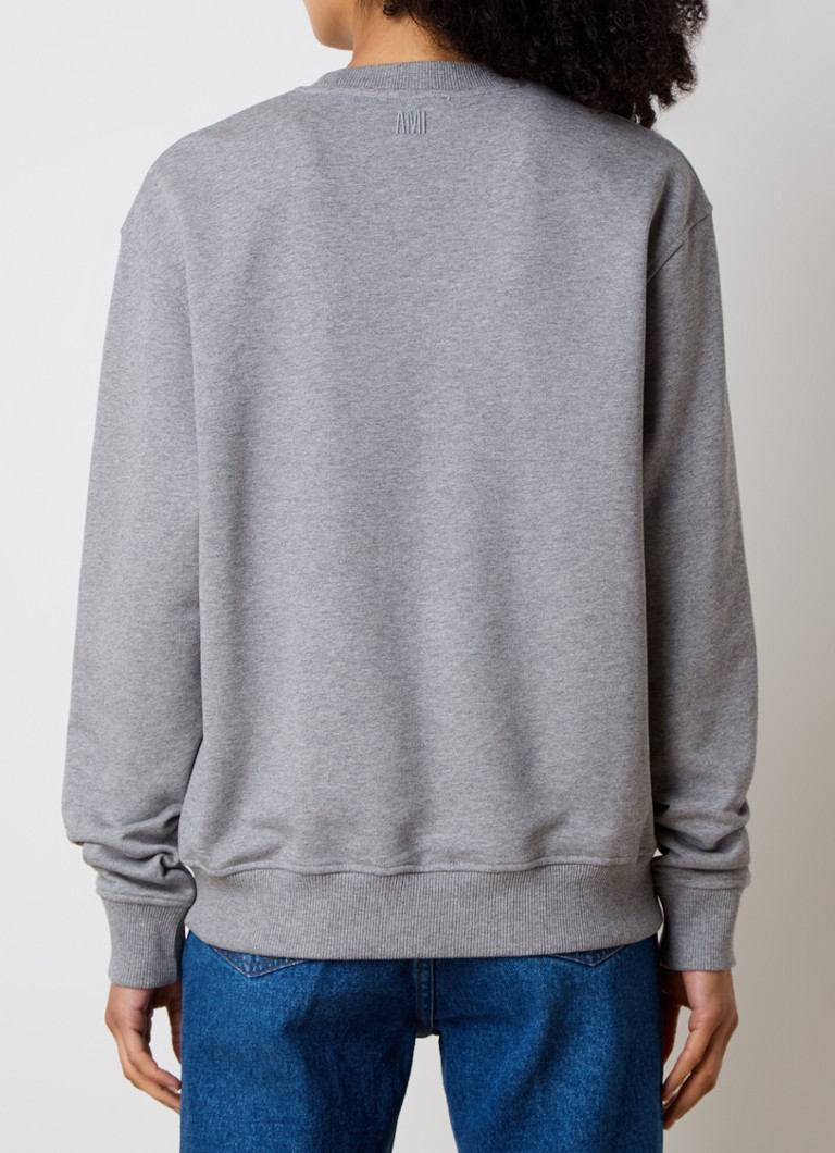 AMI Paris organic cotton sweater with logo embroidery