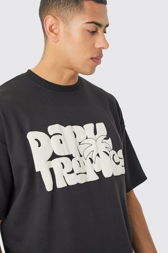 Oversize T-Shirt mit Dark Tropics Print