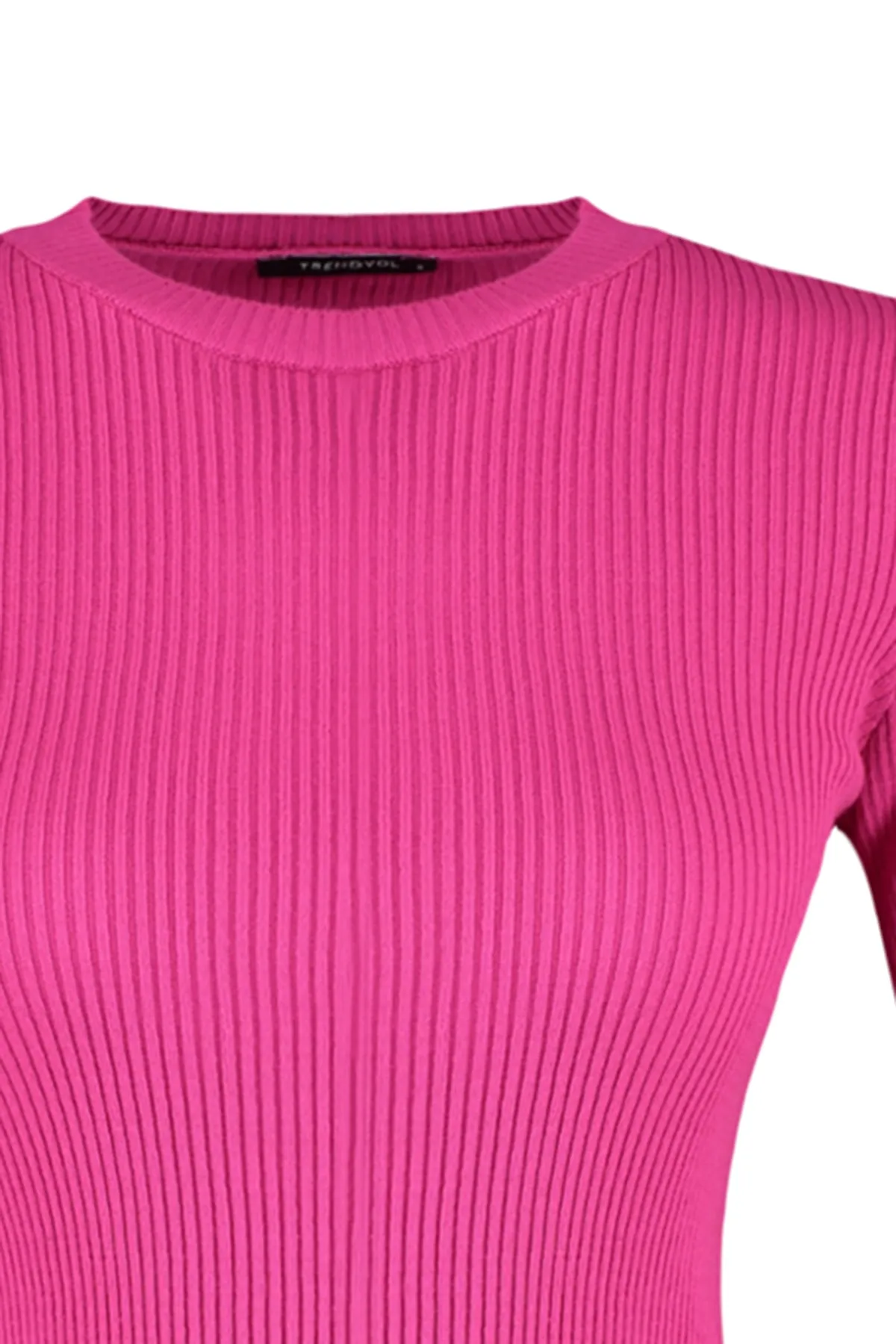 Trendyol Collection  Fuchsia Basic Strickpullover mit Kordelzug TWOAW22KZ1708
