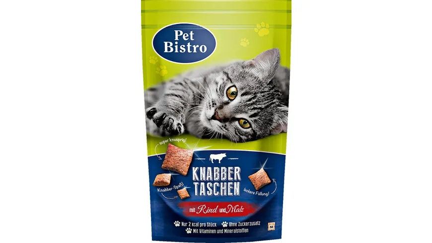 Pet Bistro Katzensnack Knabbertaschen mit Rind und Malz 50 g