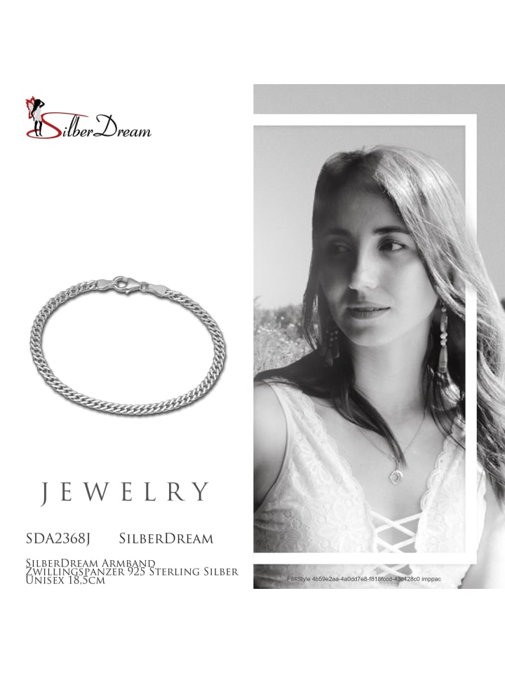 SilberDream Armband Silber 925 Sterling Silber ca. 18,5cm Panzerkette günstig kaufen onesize