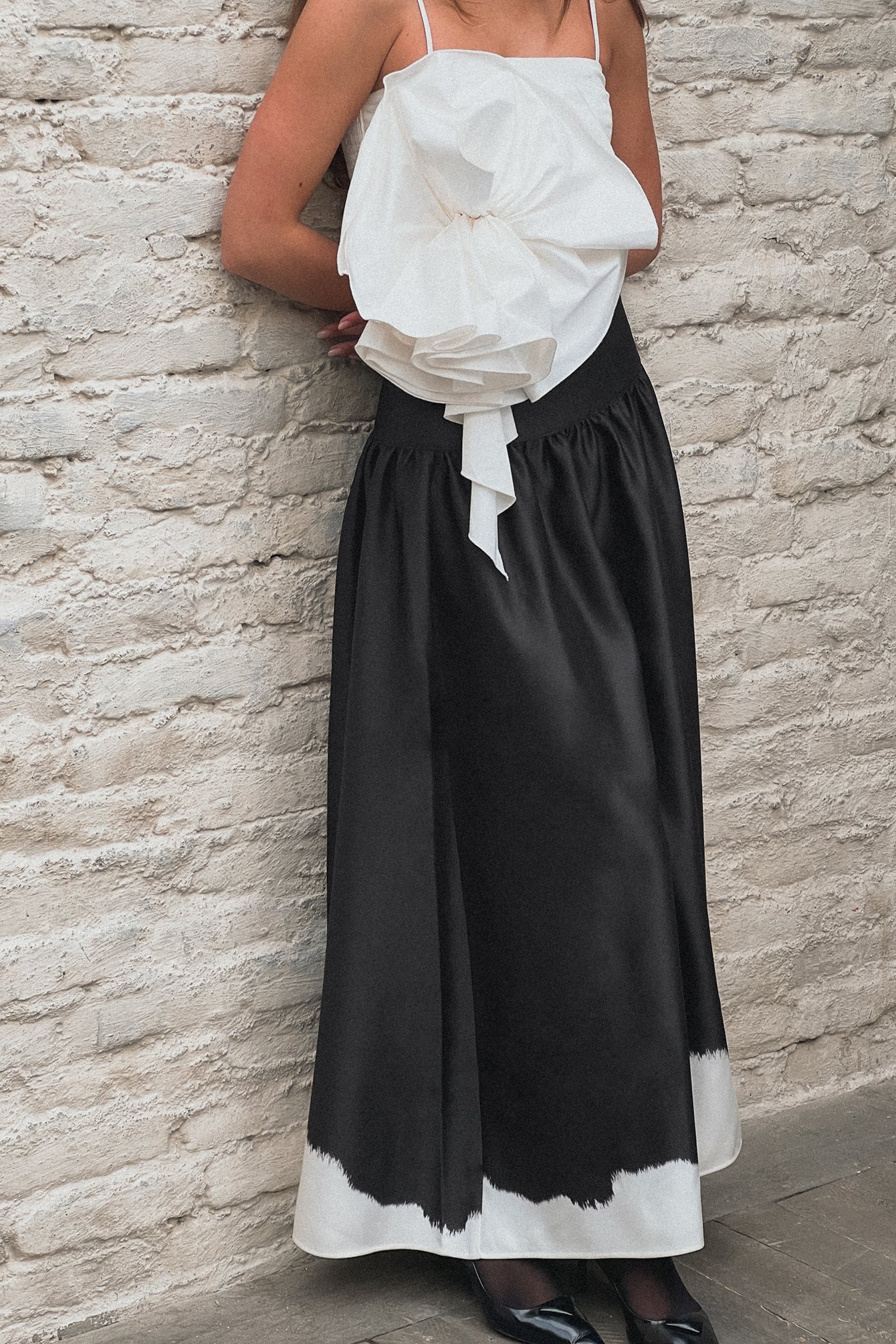 Weiter Maxirock mit mittlerer Taille