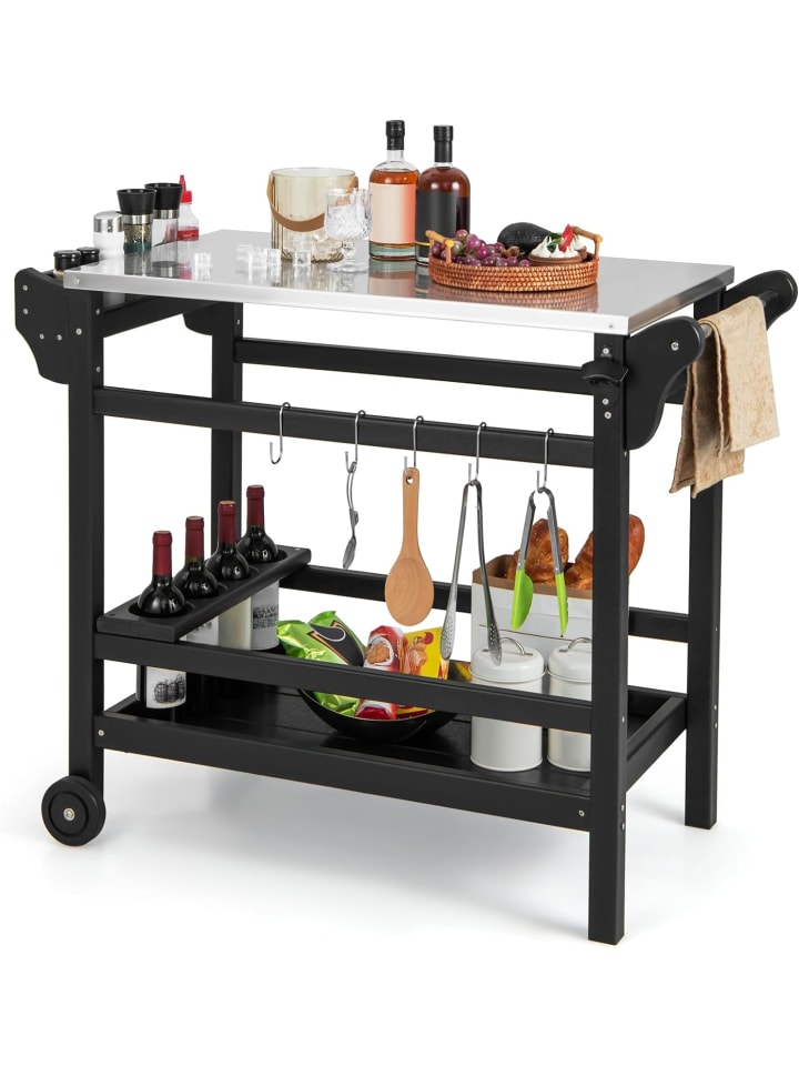 COSTWAY Grillwagen HDPE in Schwarz günstig kaufen onesize