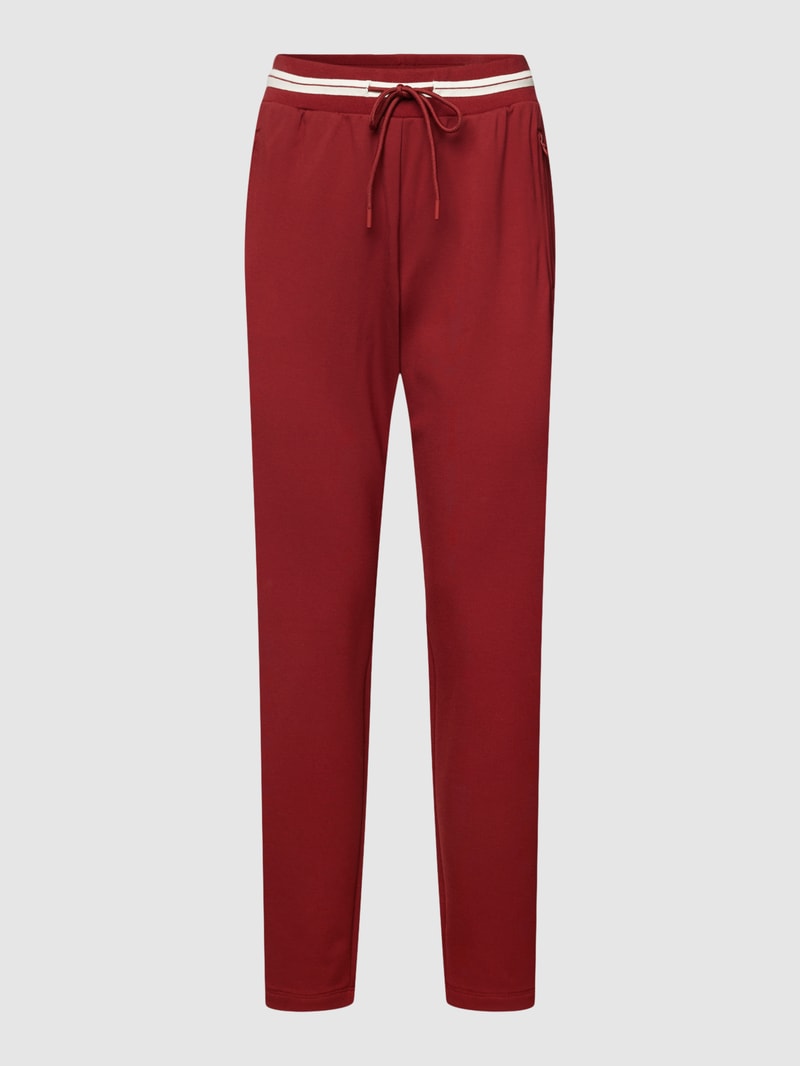 Sweatpants mit Kontraststreifen in bordeaux rot
