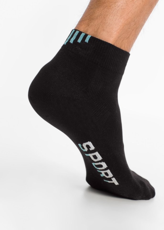 Sportsocken mit Schriftzug (5er Pack) mit Bio-Baumwolle
