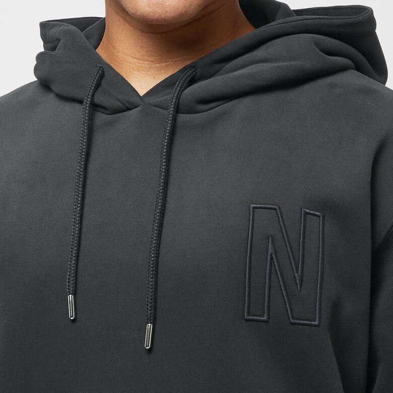 Norse Projects Arne Relaxed Organic Brushed Fleece N Logo Hoodie Black