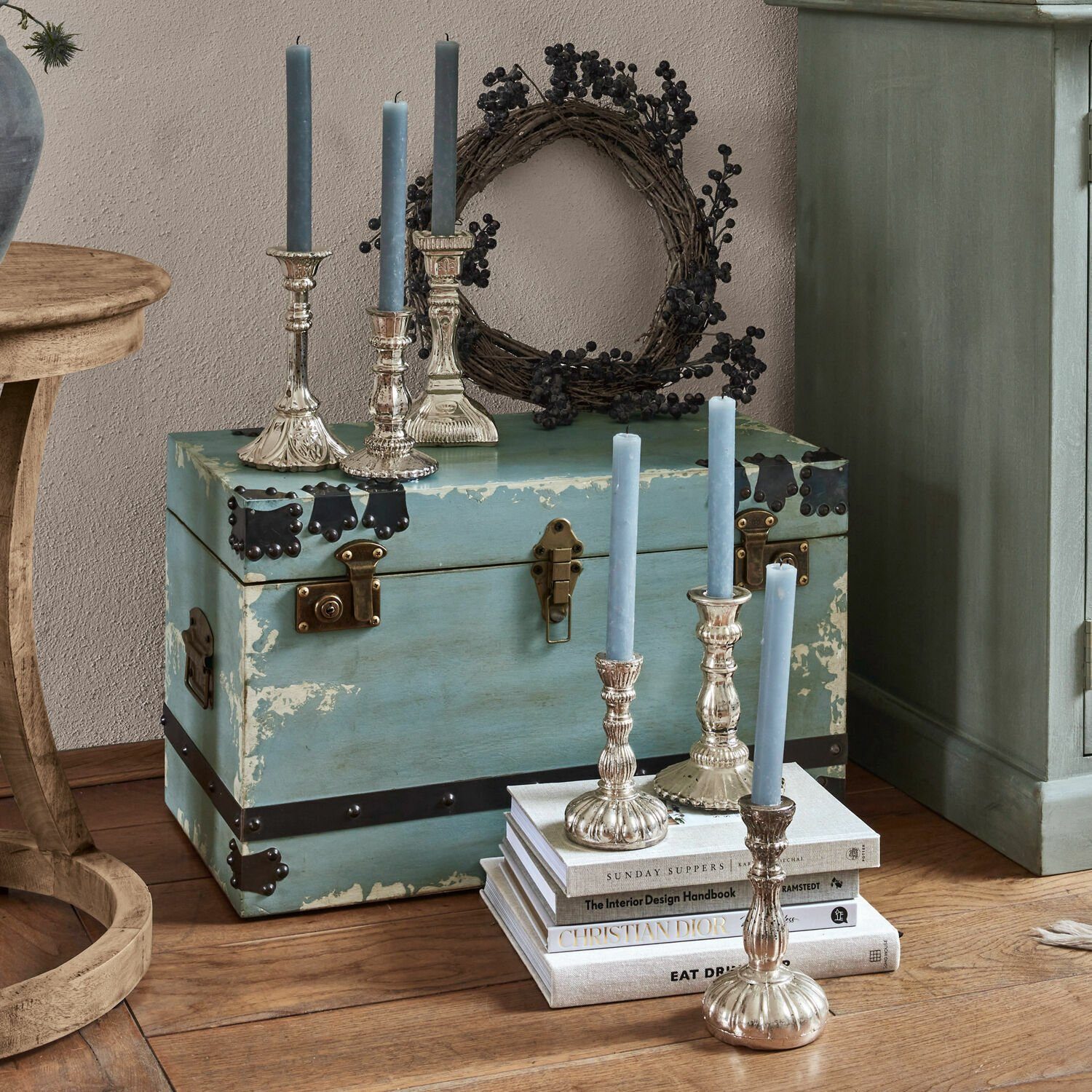 Mirabeau Kerzenständer Kerzenständer 6er Set Adolpha antiksilber