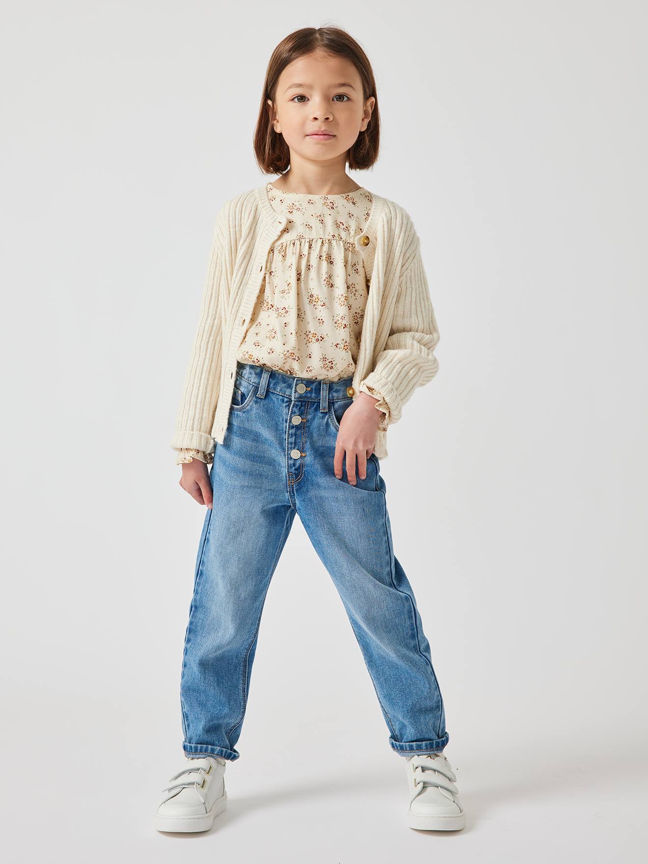 Jean Mom fit MorphologiK fille tour de hanches MEDIUM stone